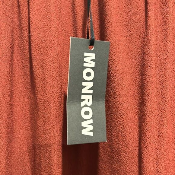 NWT Monrow Brown/Rust off the Shoulder Blouse, Size Large - Picture 6 of 8